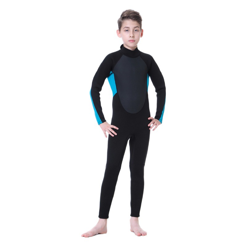 New Children's Diving Swimsuit 3mm Neoprene One-piece Long Sleeve Cold-proof Warm Surfer Clothes for Boys and Girls