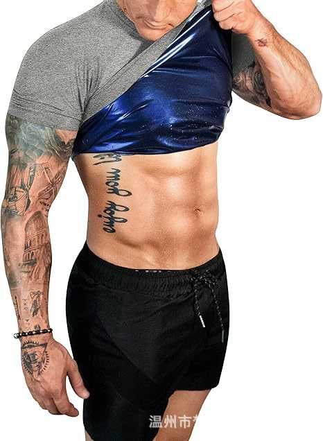 Picture of Cross-Border Source Manufacturer Men's Undershirt Body Shaping Vest Body Shaping Intimates Bodysuit Fitness Sports T-Shirt Compression Short Sleeves
