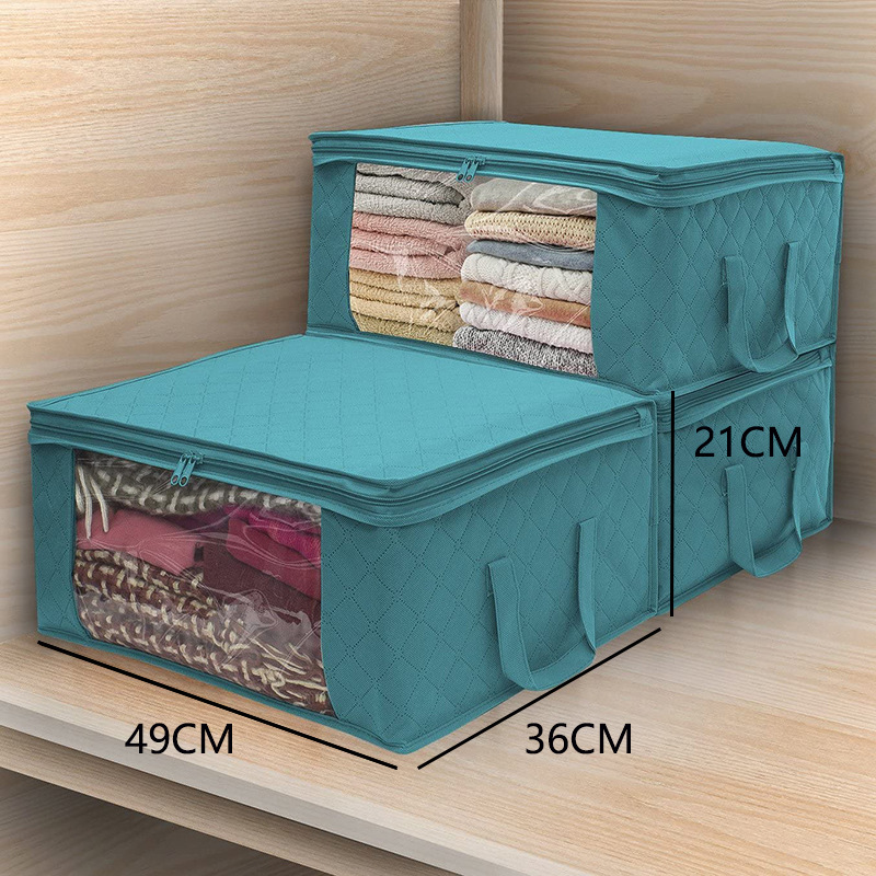 Non-woven Large Capacity Quilt Storage Bag Portable Thickened Practical Environmentally Friendly Clothes Finishing Sundries Storage Moving Bag
