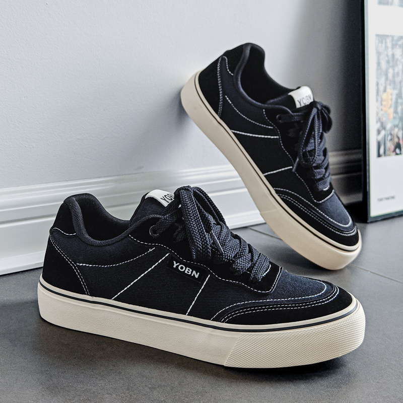 2025 Autumn New Men's Shoes: Breathable Men's Canvas Shoes, Retro Sports Skate Shoes, Fashionable Casual Trendy Shoes
