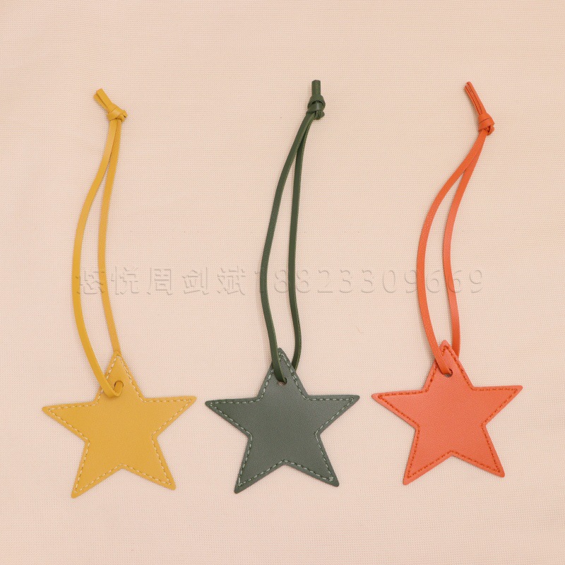 in stock Leather Star Pendant Girl's Bag Bag Leather Small Pendant Five-pointed Star Leather Pendant