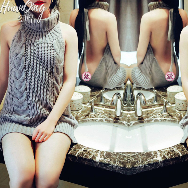 Fantastic Foreign Trade Sexy Sweater Japanese Backless Turtleneck Sweater Passion Suit Tempting Bed Teasing Sexy Underwear