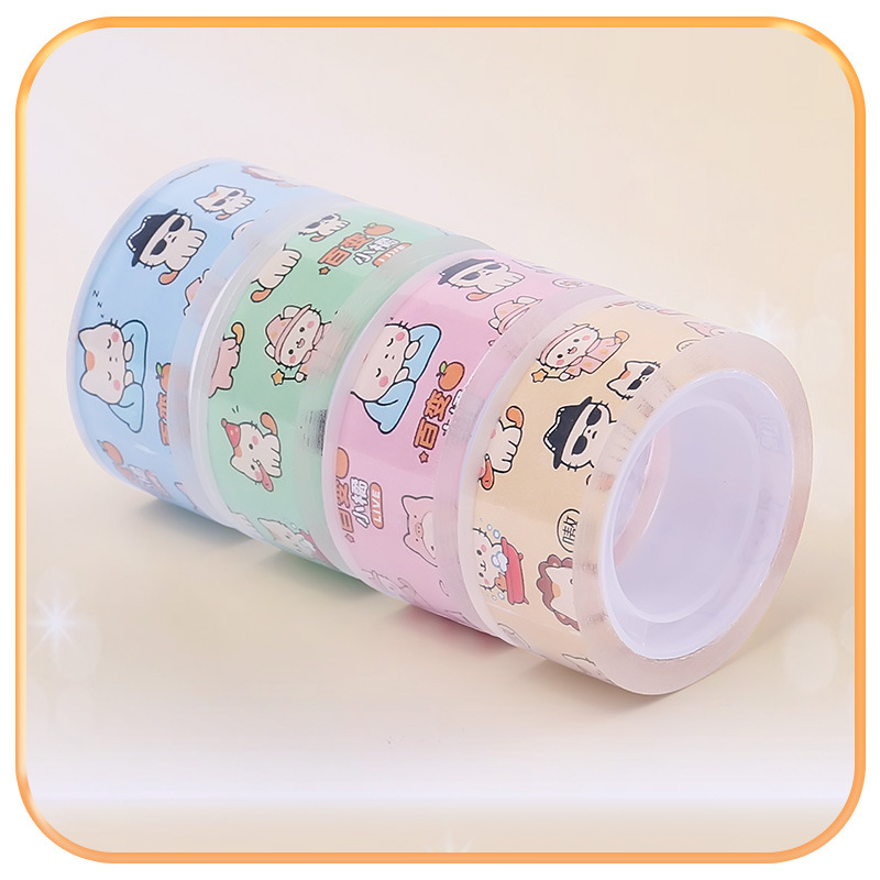 Cute Easy-To-Tear Transparent Cartoon Tape, Versatile Little Orange Cross-Border Handbook Stationery Tape