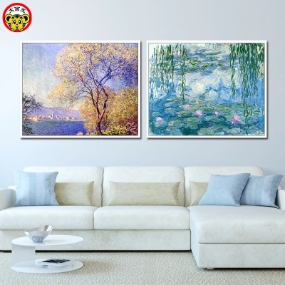 diy Digital Oil Painting Monet Famous Painting Woman with Parasol Water Lilies Sunrise Impression Tea Tree Flower Japanese Bridge Landscape