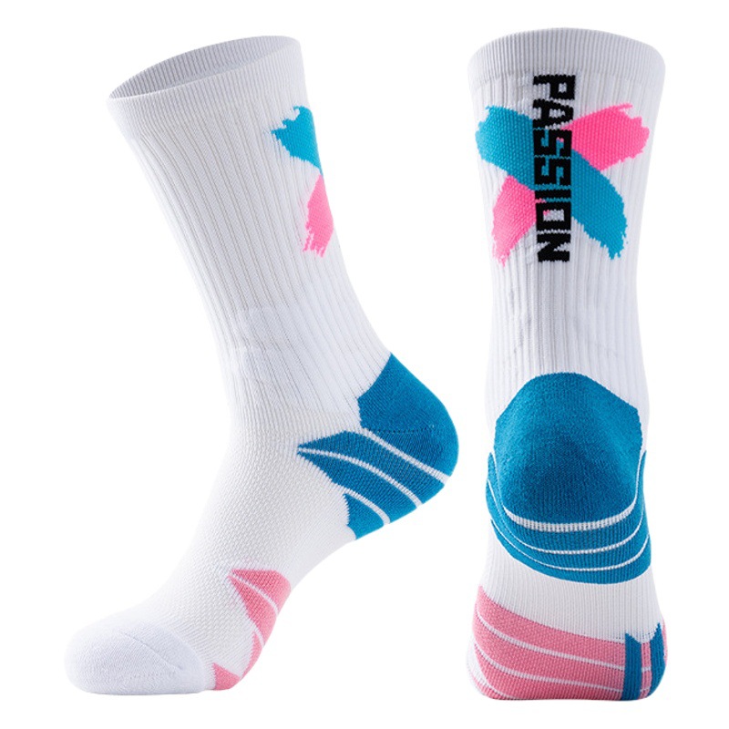 Practical Training Basketball Socks Striped Trendy and Cool Thickened Towel Bottom Sports Socks Non-slip Wear-resistant Basketball Socks