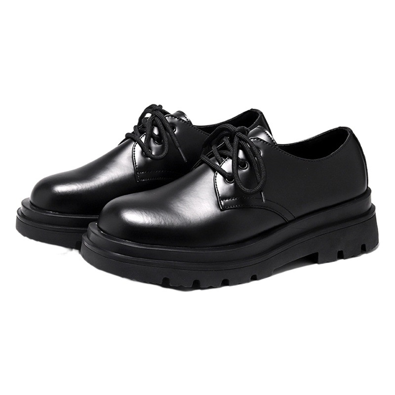 Chinese Style Simple Business Formal Solid Color Large Leather Shoes 2024 Summer New Hong Kong Style Trendy Youth Casual Leather Shoes