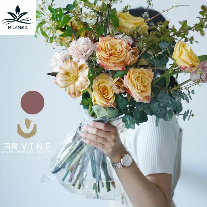 Customized Flower Bouquet, Water Bag, Flower Bag, Floral Packaging Material, Transparent Cellophane Water Storage Packaging Root