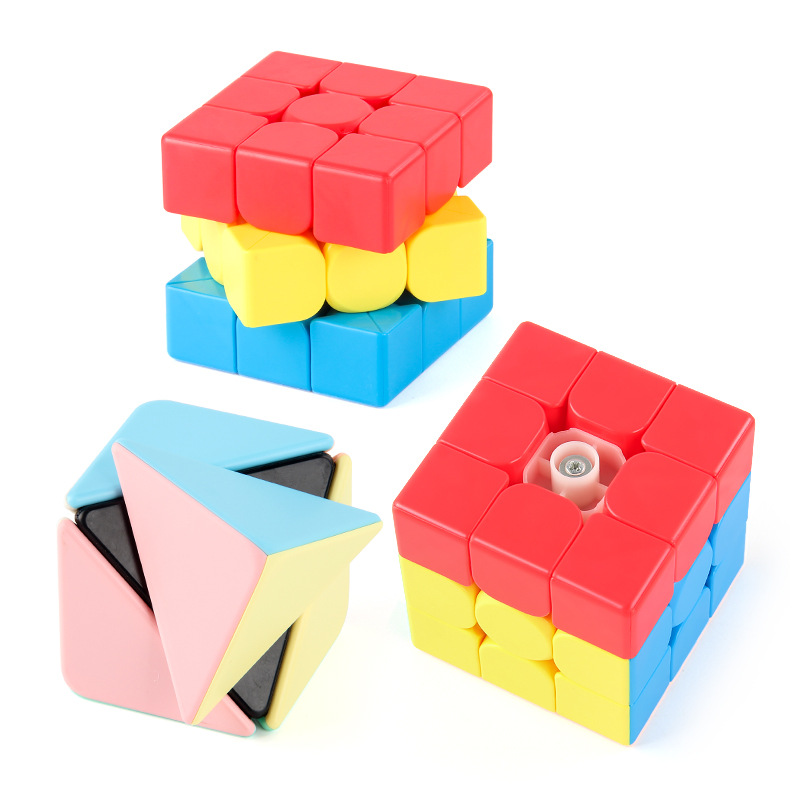 Picture of Magic domain teaching series 9cm big Rubik's cube smooth rotation third-order pyramid Rubik's cube solid color positive order Rubik's cube toy
