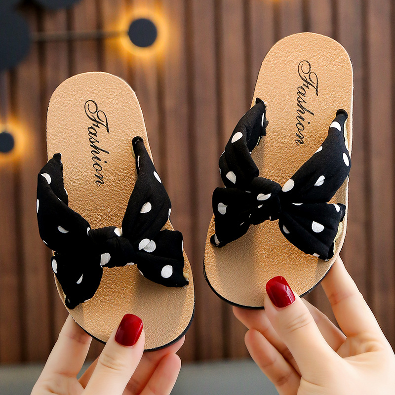 Picture of Bohemian style girls' sandals children's slippers sponge comfortable soft casual indoor and outdoor printed fabric sandals