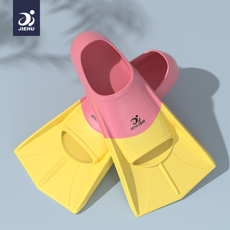 Picture of freestyle frog shoes duck paw professional training short flippers breaststroke duck feet floating diving men and women swimming flippers children