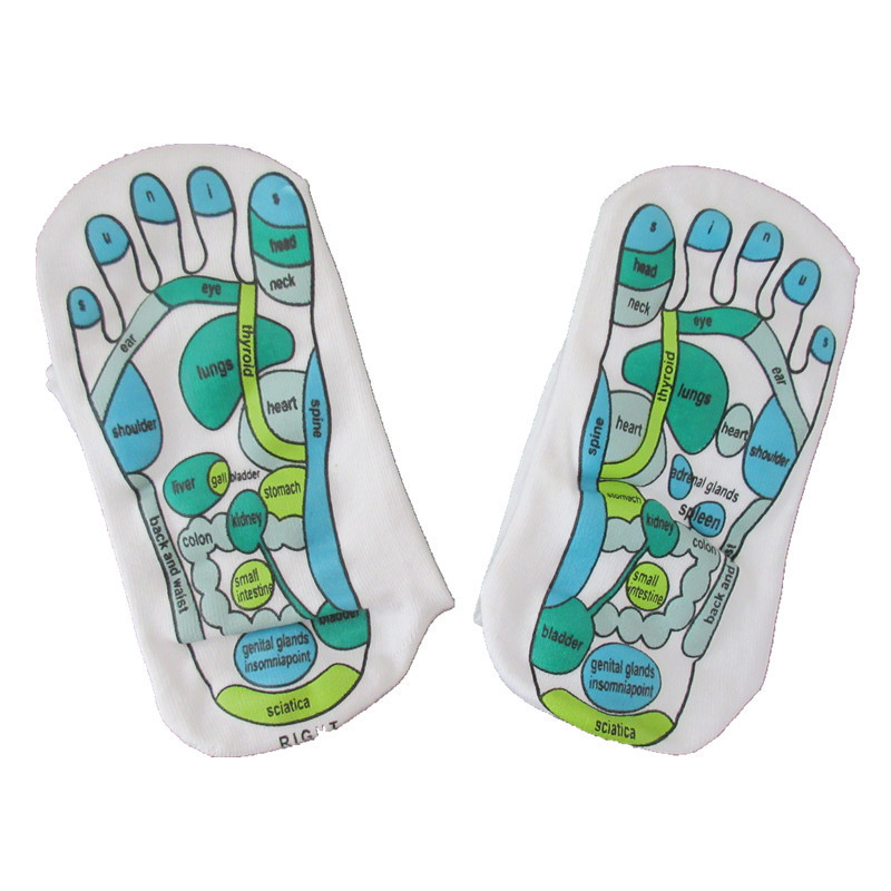 Foreign Trade Acupoint Graphic Socks Acupoint Massage Socks English Acupoint Massage Socks English Massage Socks Graphic Socks