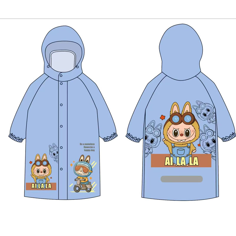Wholesale children's full body primary and secondary school students large schoolbag baby poncho thickened tasteless waterproof kindergarten raincoat