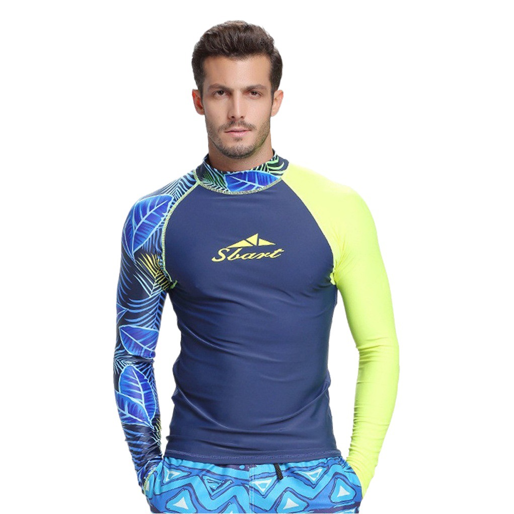 Shark Bart Wetsuit Men's Quick-Drying Sun Protection Swimsuit Men's Top Split Shorts One-Piece Jellyfish Suit Surfing and Snorkeling Suit