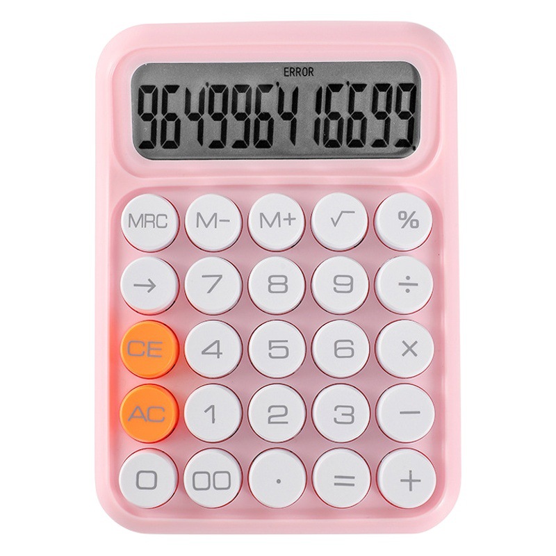 New 12-bit large button flexible keyboard student calculator goddess candy color Office Financial accounting