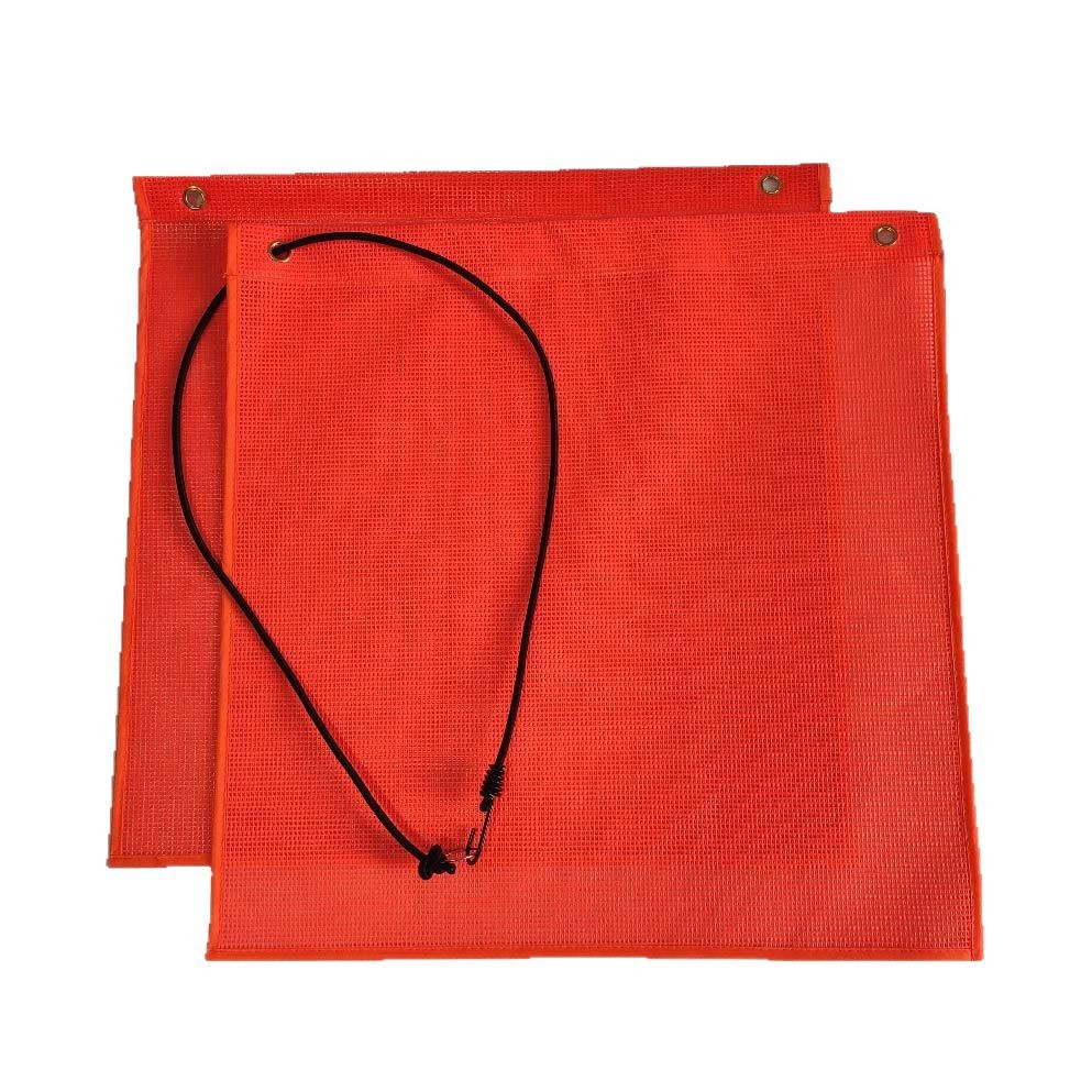 Picture of Customized Fluorescent Orange Safety Flag Pvc Mesh Cloth Warning Flag Signal Flag for Road Traffic 18x18inch
