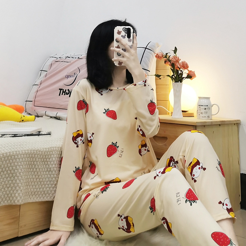 Picture of Foreign trade stalls can wear pajamas women's spring and autumn thin home clothes cartoon cute women's long sleeve trousers suit