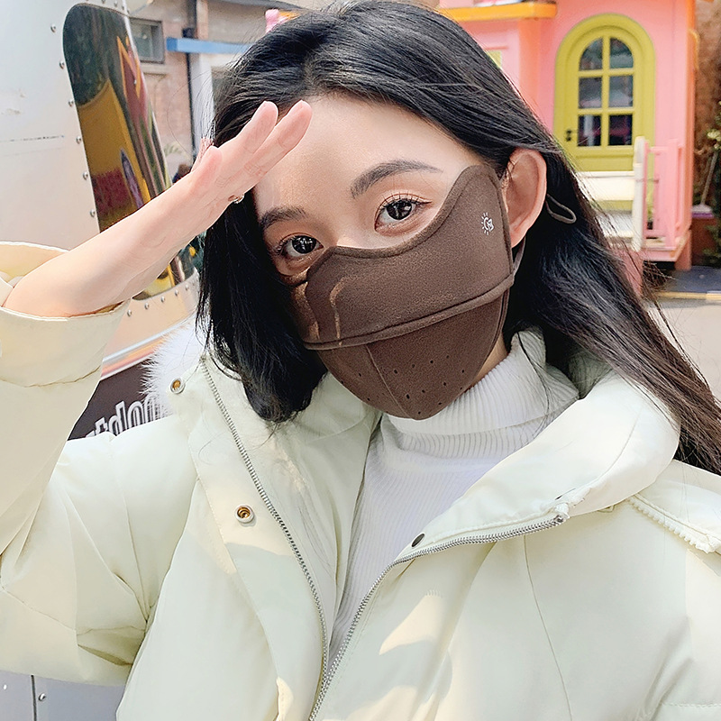 Picture of 2025 Autumn and Winter Warm Mask for Women 5D Three-Dimensional Eye Protection Fleece-Lined Soft Fishbone High-Value Cold-Proof Cycling Mask