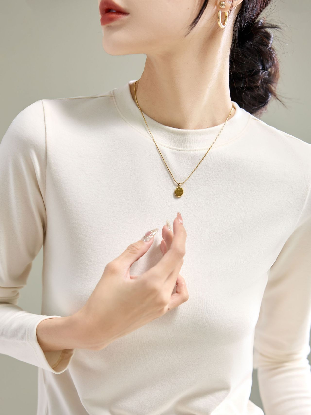 high quality Merino Wool Acetic Base Shirt Women's Half-turtleneck New Slim-fit Long-sleeved T-shirt Top