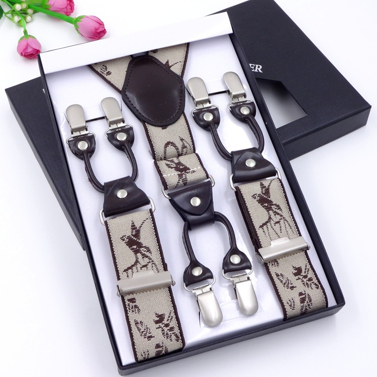 Picture of In stock, 2016 men's suspender suspenders business formal wear suspender 6-clip elastic suspender iek