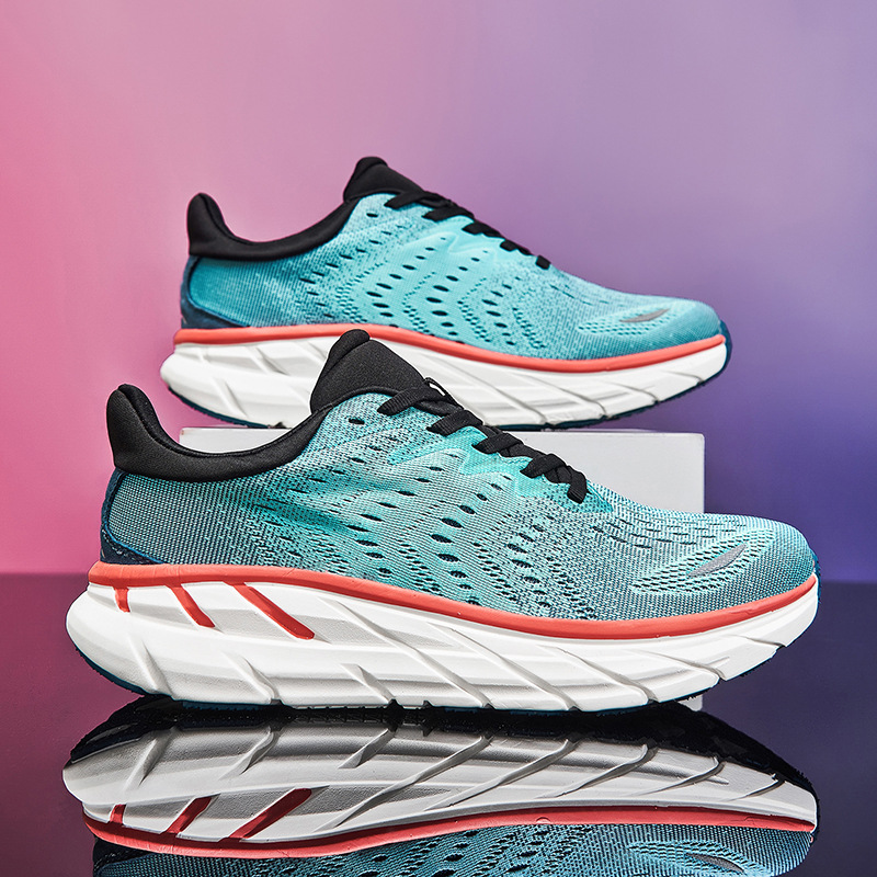 Original Foreign Trade Summer Couple Style Breathable Shock-Absorbing Ultra-Light Black Running Shoes Thick-Soled Height-Increasing Casual Sports Men's Shoes