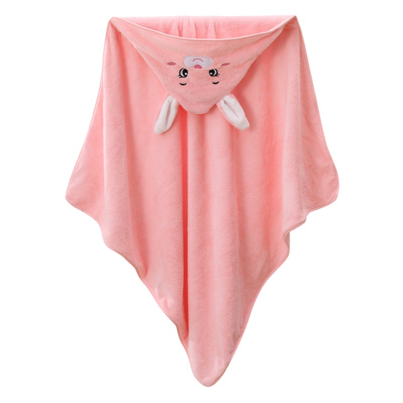 Children's Bath Towel Cloak Baby Coral Fleece Cartoon Bag Hooded Baby Cover Blanket Swimming Bath Towel Bathrobe