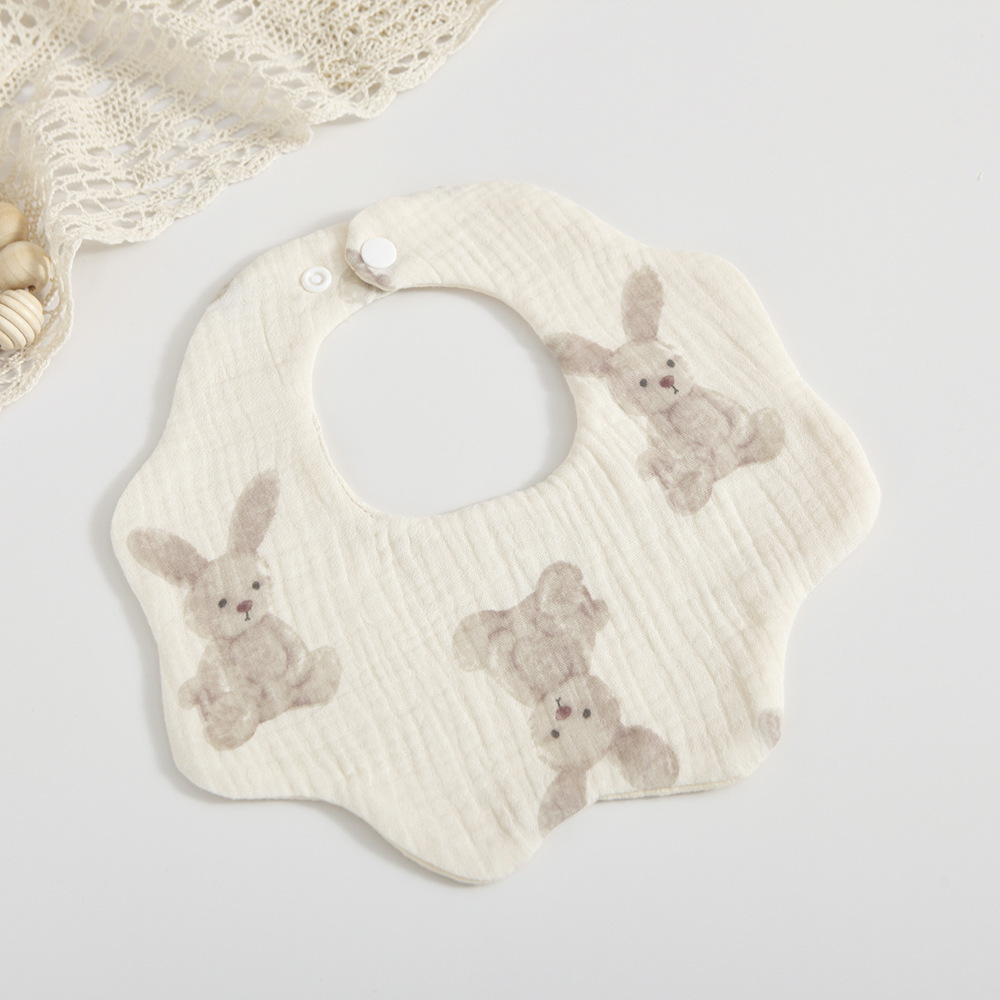 Picture of Han Feng 6-layer cotton gauze petal bib Zou Zou cloth saliva towel 360 degree newborn bib baby anti-spitting milk towel