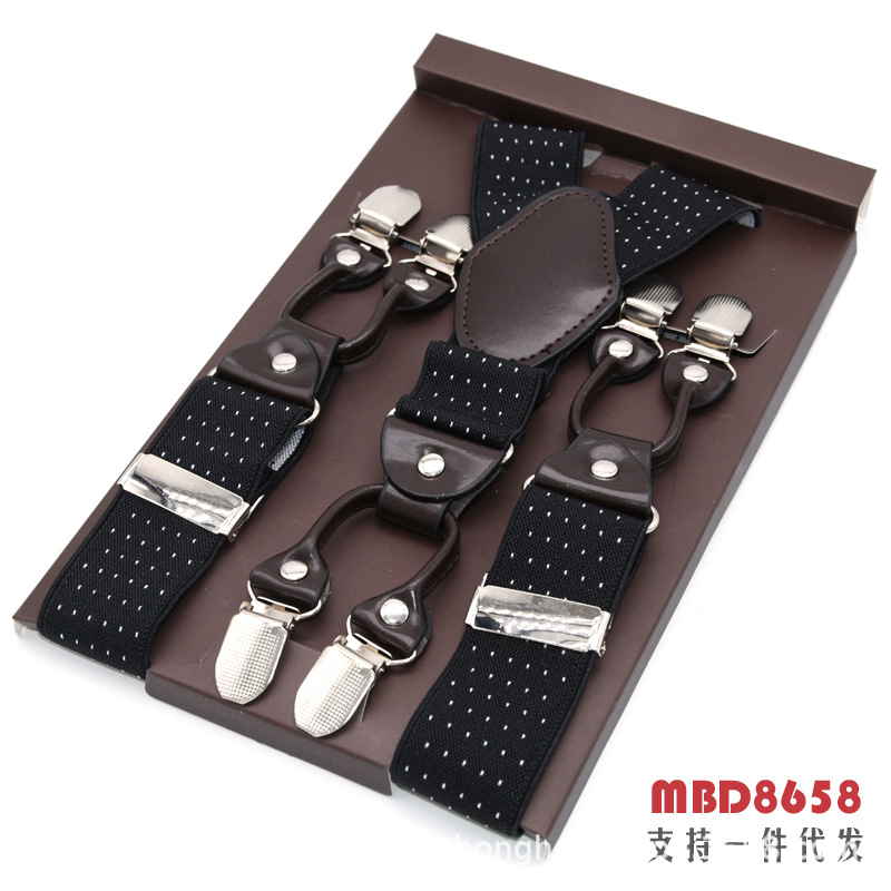Picture of Cross-Border Supply Men's Suspenders Six-Clip Suspenders Elastic Adjustable Fat People Suspenders Men and Women Suspenders
