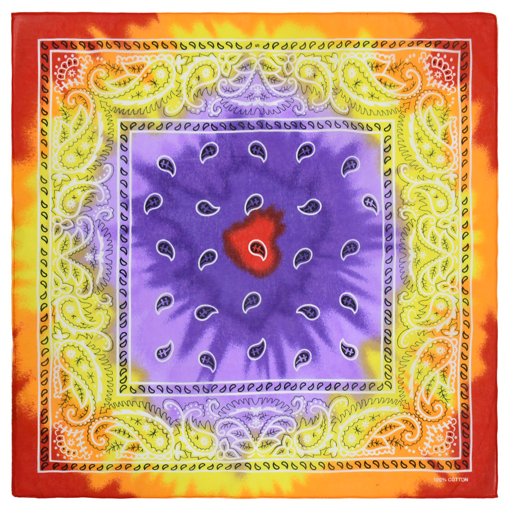 Picture of Europe and the United States outdoor 54*54 gradient tie-dyed cotton headscarf wholesale cross-border cotton seamless printed square bandana