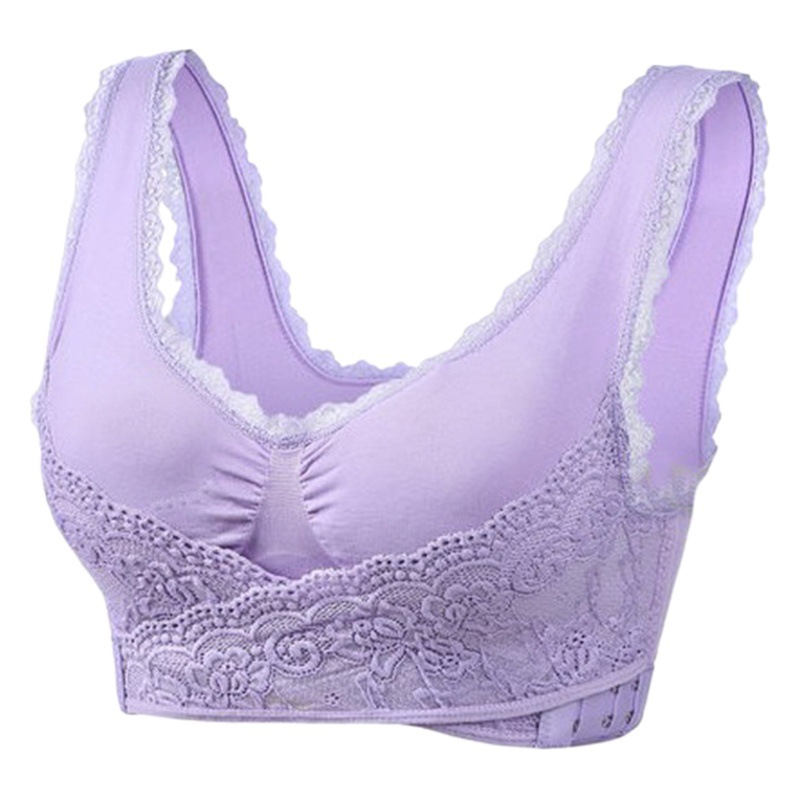 Wireless front cross side buckle lace edge adjustable bra push up chest support yoga running sports cross-border underwear