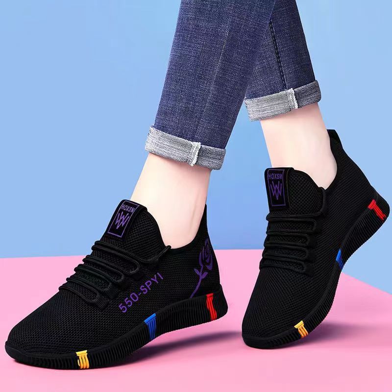 New old Beijing cloth shoes women's walking shoes soft bottom non-slip mother sneaker breathable mesh shoes fashion casual shoes