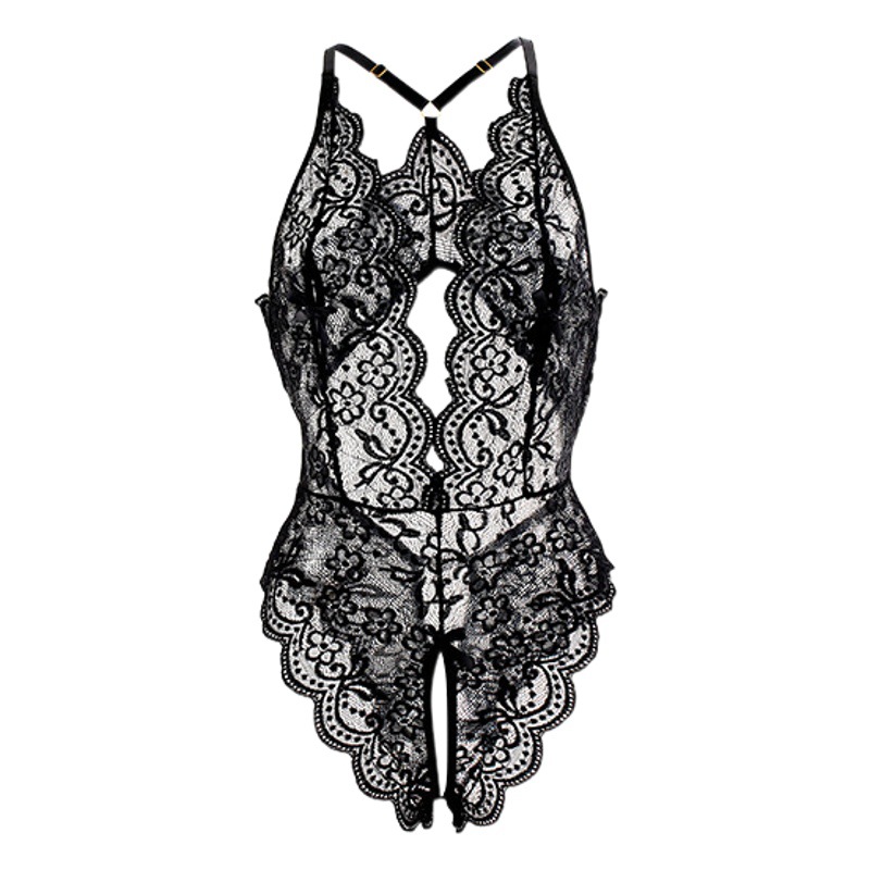 Sexy lingerie sexy jumpsuit wholesale hot free lace hollow backless uniform perspective temptation suit