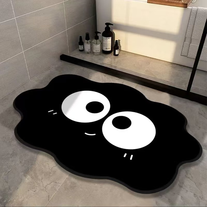 Special-shaped black coal ball diatom mud floor mat bathroom floor mat entrance door mat bathroom absorbent foot mat wholesale