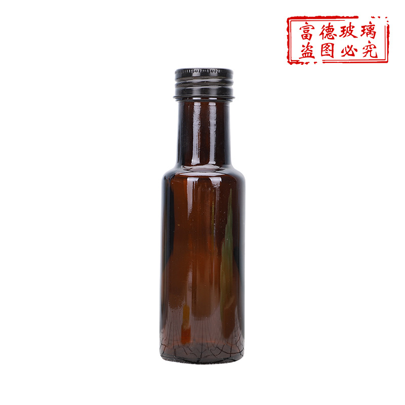 Picture of Brown round bottle linseed oil camellia oil empty bottle multi-specification oil bottle brown square olive oil bottle wholesale