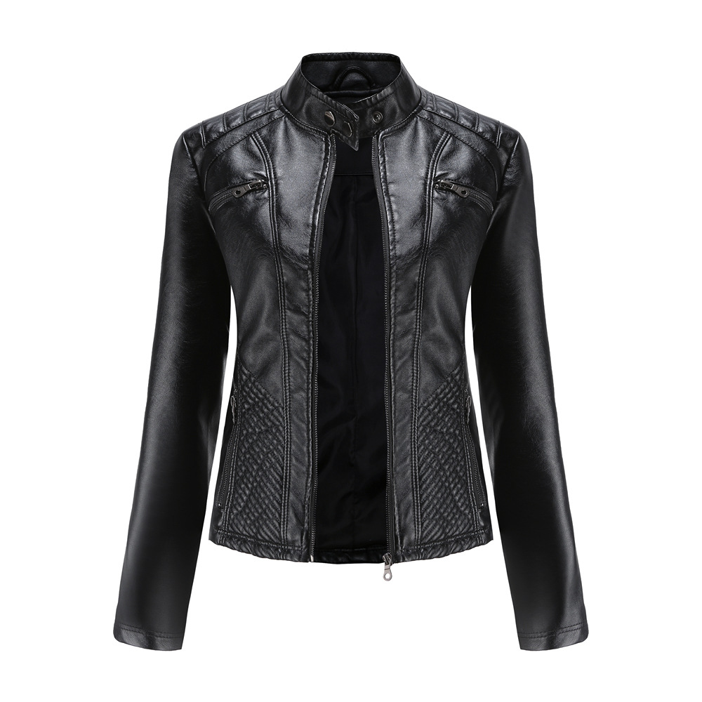 Picture of Cross-Border Leather Jacket Russian Popular Slim Youthful Elegant Wear-Resistant Leather Jacket
