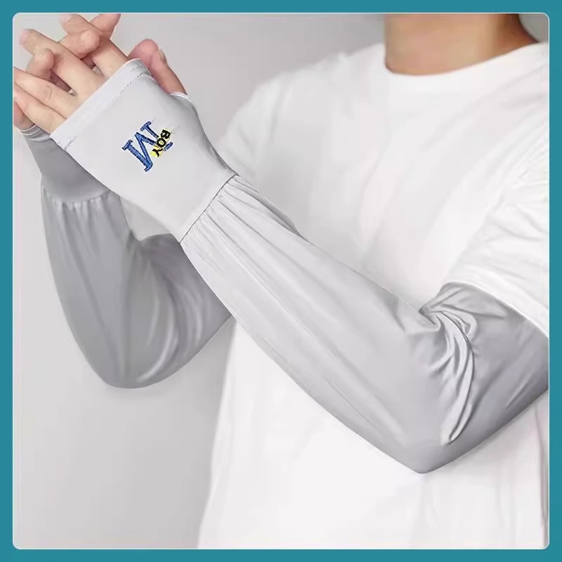 Picture of Ice Sleeves Men's Summer Loose Sun Protection Ice Silk Sleeves Driving Arm Guards Thin Sleeves Outdoor Cycling Breathable Gloves