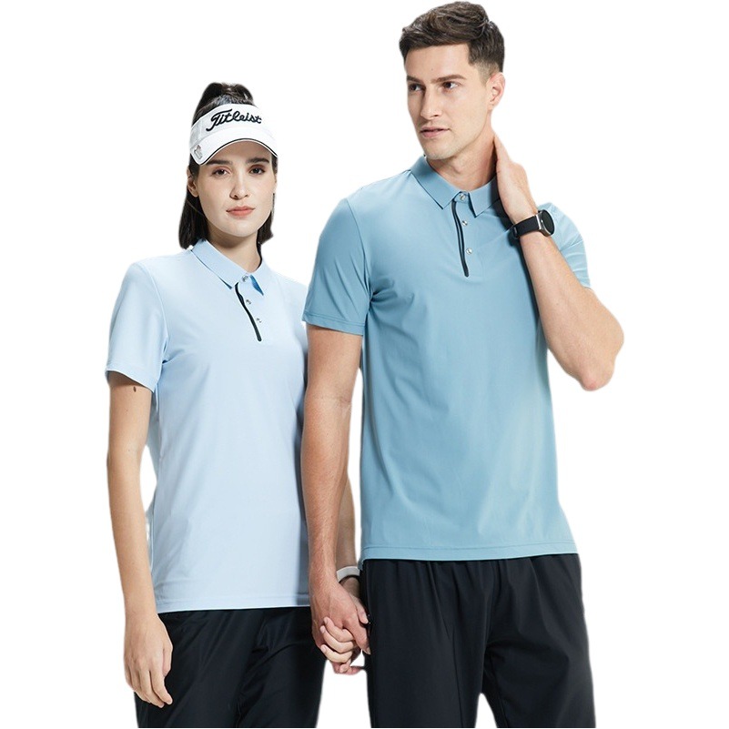 High-end outdoor sun protection golf polo shirt solid color breathable sports casual lapel quick-drying clothes men's T-shirt short sleeve