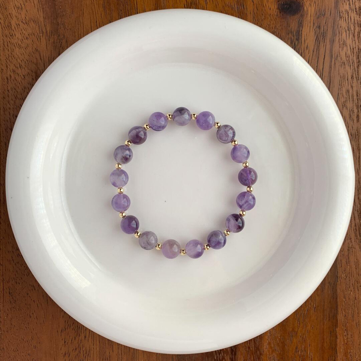 Picture of Natural Advanced Amethyst French Romantic Necklace Niche Design Simple Beaded Necklace Women's Bracelet Spring and Summer