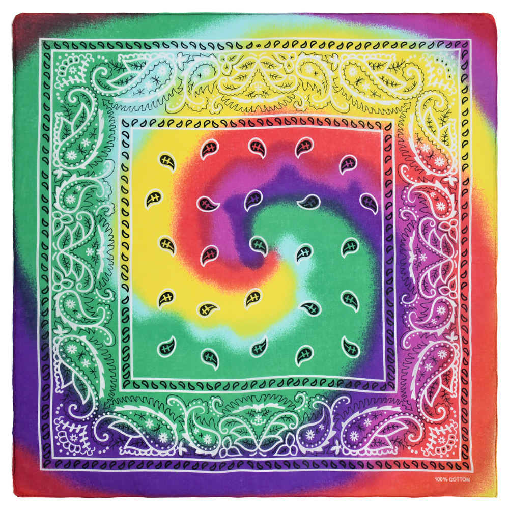Picture of Europe and the United States outdoor 54*54 gradient tie-dyed cotton headscarf wholesale cross-border cotton seamless printed square bandana