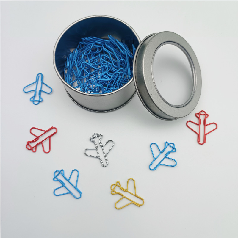 Boeing aircraft paper clip color paper clip special-shaped paper clip creative pin cartoon paper clip manufacturer cross-border