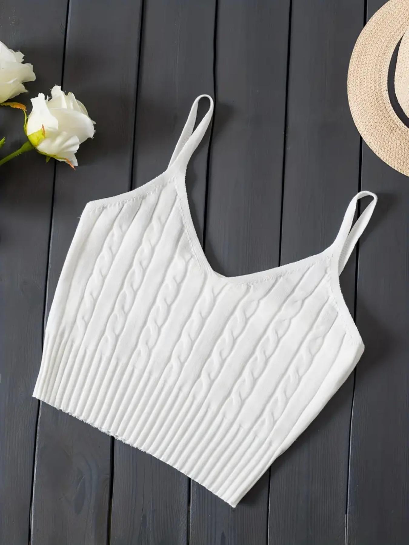 Cross-border European and American Spring and Summer New Solid Color V-neck Short Dopamine Knitted Vest Sweater for Women