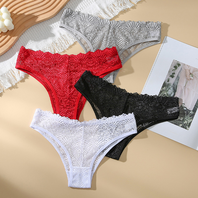 Women's Thong Lace Underwear Female Sexy Hot Temptation Sexy See-Through Inner Sports Low-Waist Underwear Brazilian Pants