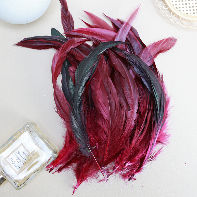 Picture of in stock 50 6-8 inch natural purple swimming feather chicken feather diy handmade accessories shooting props clothing accessories