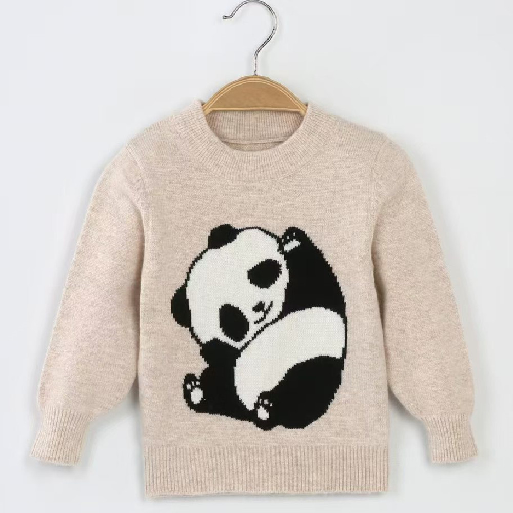 Factory wholesale children's cashmere sweater Korean version of the high collar cartoon knitted pullover boys baby base sweater girls