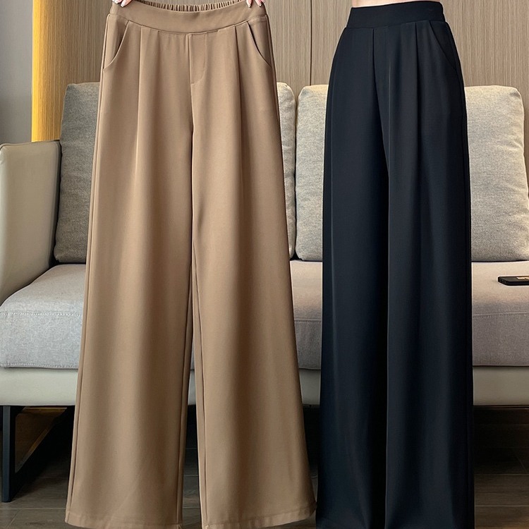 Women's Spring and Autumn High Waist Dummy Wide Leg Pants for Dress Pants 2023 New Summer Thin Casual Narrow Edition Straight Pants