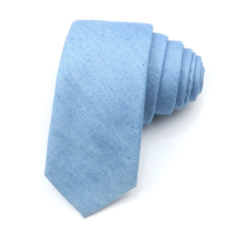 Picture of Cotton and linen tie men's tie casual fashion tie 18 color 6cm ultra narrow tie spot