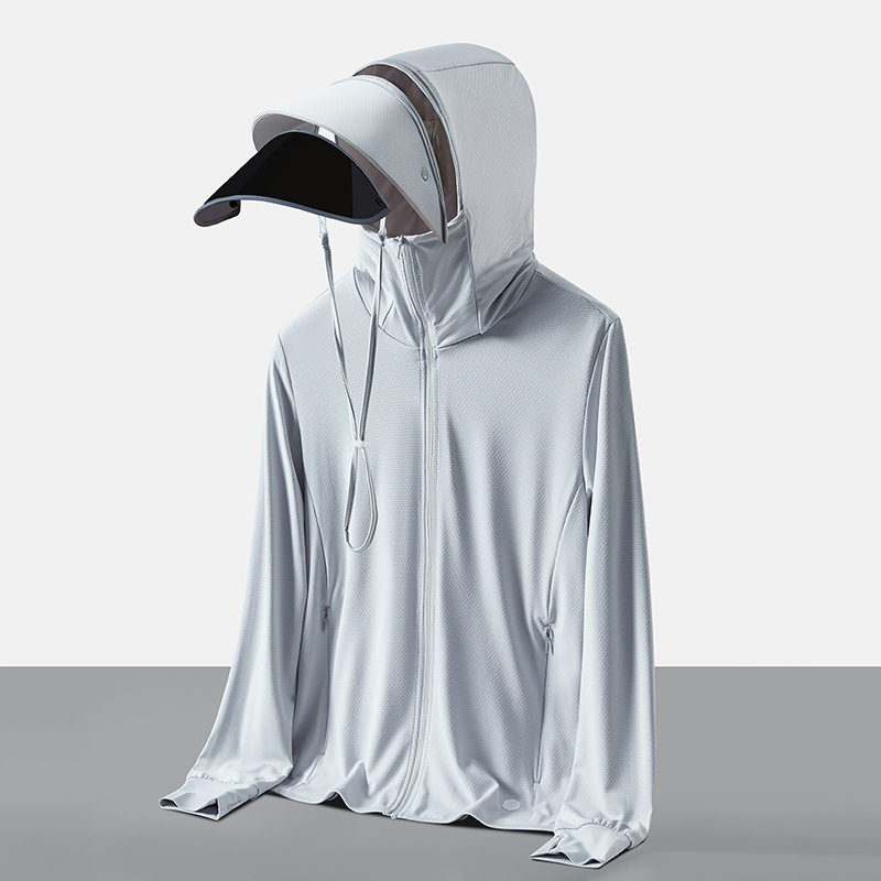 Picture of Summer sun protection clothing men's and women's large brim detachable outdoor ice-sensitive breathable sun protection shirt UPF50 + UV protection