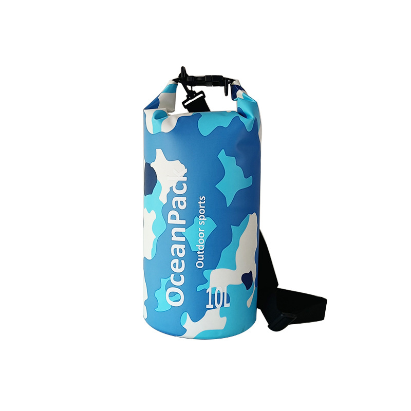 Picture of Cross-border children's swimming bag leisure camping waterproof bag drifting beach bag dry bag camouflage PVC waterproof bucket bag