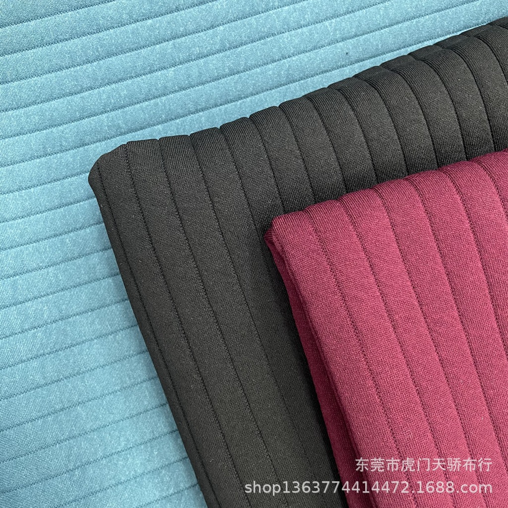 Off-the-shelf knitted cotton thick vertical strip Jacquard knitted vertical strip cotton jacquard casual clothing fabric