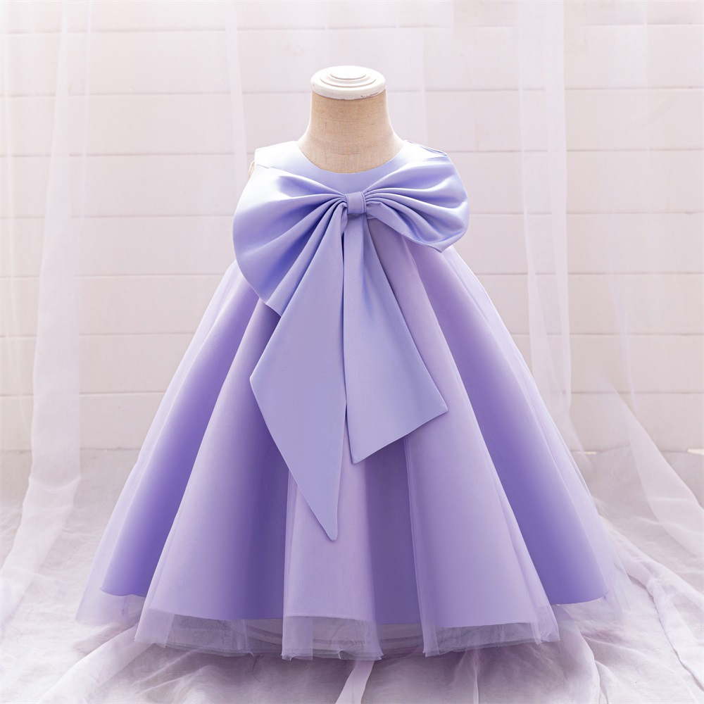 Foreign Trade Baby Dress Sleeveless Big Bow Princess Dress Baby's Birthday Party Girl's Wash Dress