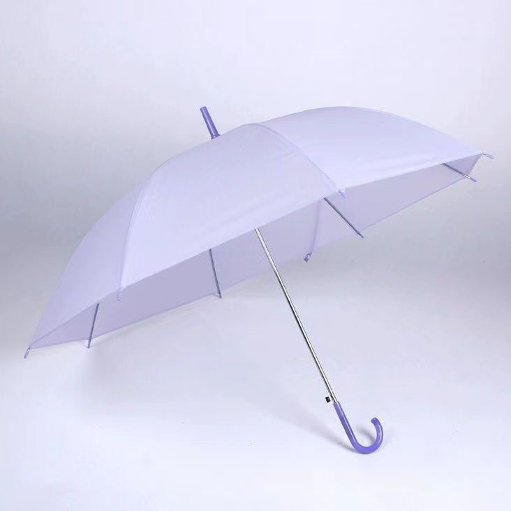 Picture of Transparent Umbrella Men and Women Internet Celebrity ins Cute Semi-automatic Straight Handle Photography Small Fresh Sunshade Sunny Umbrella Frosted Umbrella